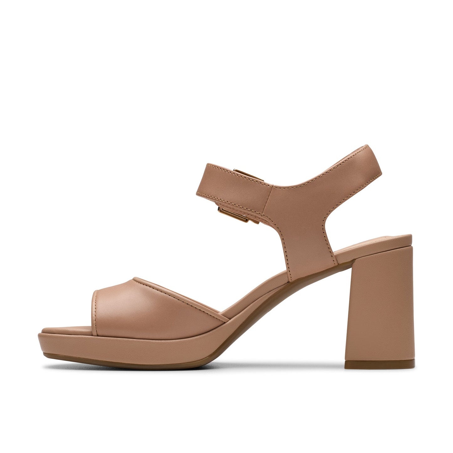 Clarks AmbyrLyn Faye 26182054 Womens Beige Wide Leather Pumps Heels Shoes