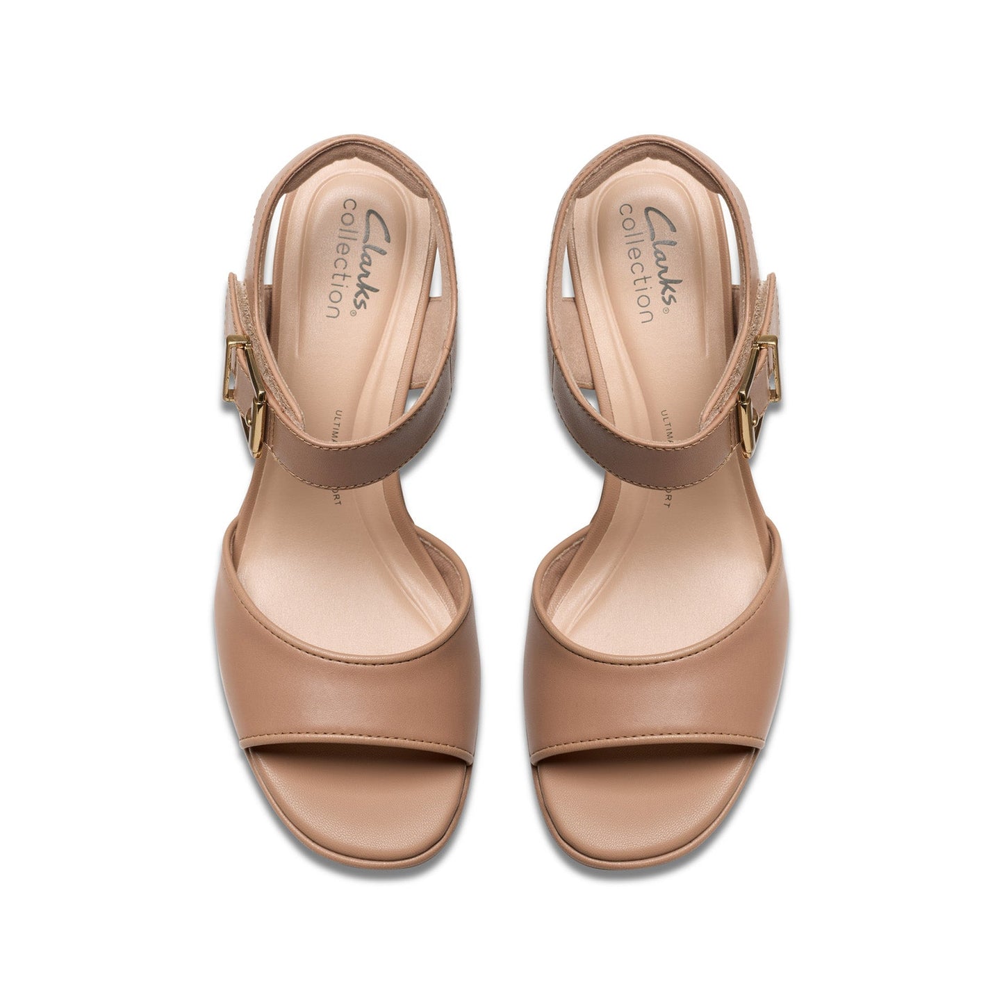 Clarks AmbyrLyn Faye 26182054 Womens Beige Wide Leather Pumps Heels Shoes