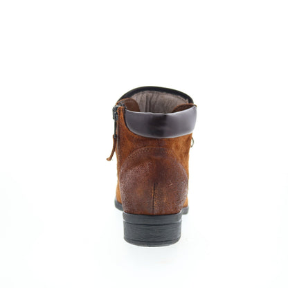 Miz Mooz Steffy Womens Brown Suede Lace Up Ankle & Booties Boots