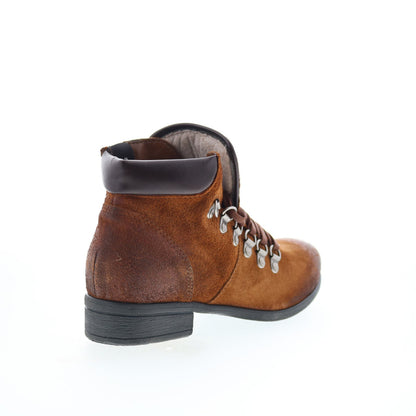 Miz Mooz Steffy Womens Brown Suede Lace Up Ankle & Booties Boots