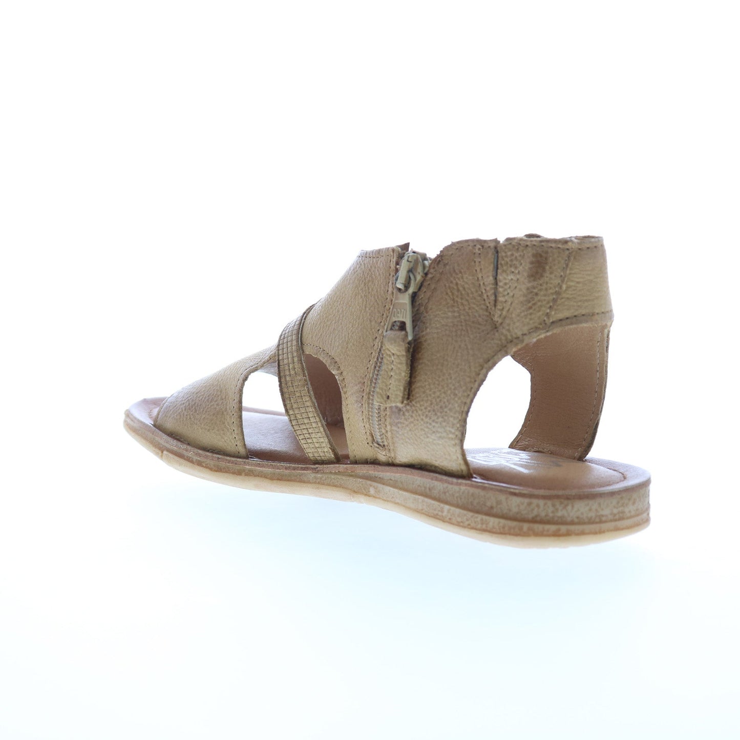 Miz Mooz Finnley Womens Brown Leather Zipper Strap Sandals Shoes