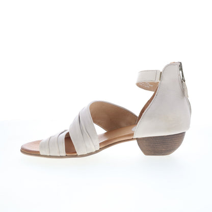 Miz Mooz Cassie 286059-102-6935 Womens White Leather Wedges Sandals Shoes