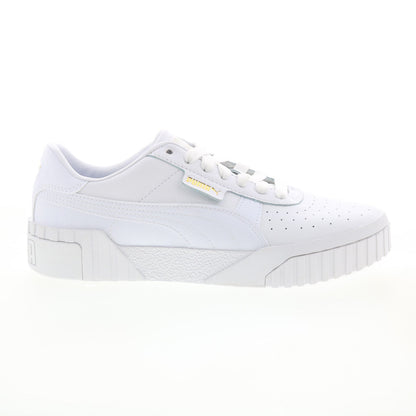 Puma Cali 36915501 Womens White Leather Lace Up Lifestyle Sneakers Shoes