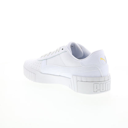 Puma Cali 36915501 Womens White Leather Lace Up Lifestyle Sneakers Shoes