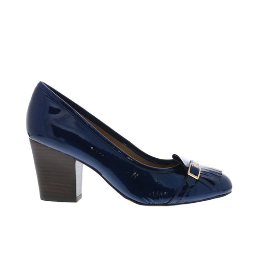 Isola Tara 6229317 Womens Blue Leather Slip On Heels Pumps Shoes