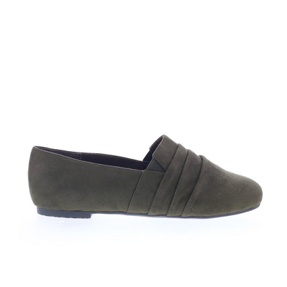 Ros Hommerson Donut 63002-66 Womens Green Wide Suede Loafer Flats Shoes