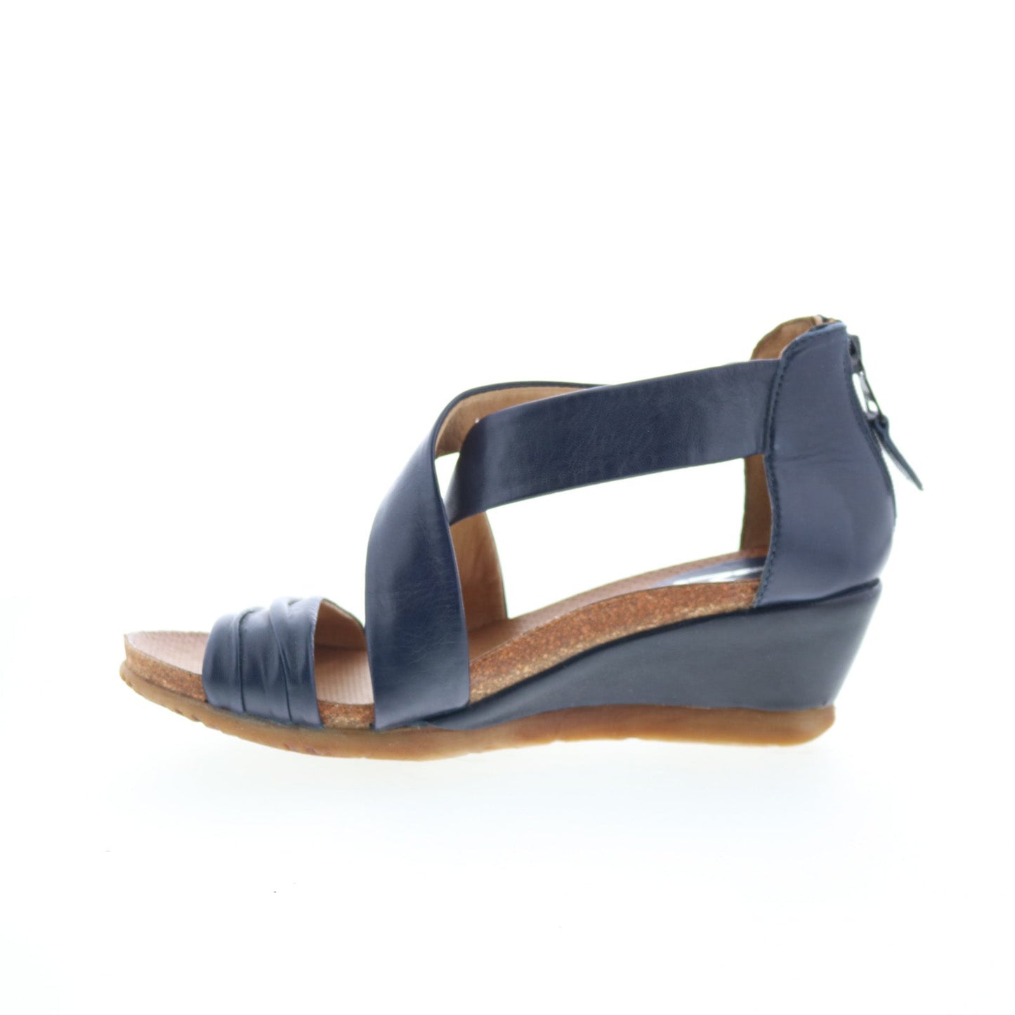 Miz Mooz Monarch 675028-101-6357 Womens Blue Leather Wedges Sandals Shoes