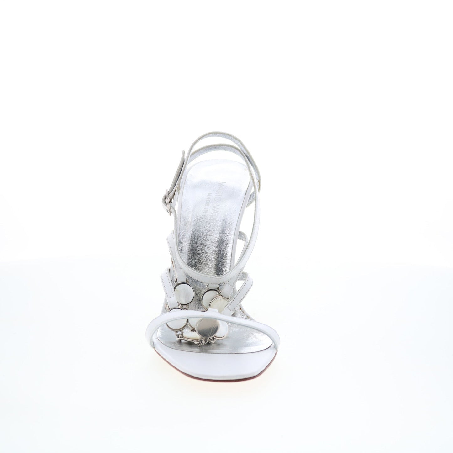 Mario Valentino 6A 09 5186 Womens White Leather Pumps Heels Shoes