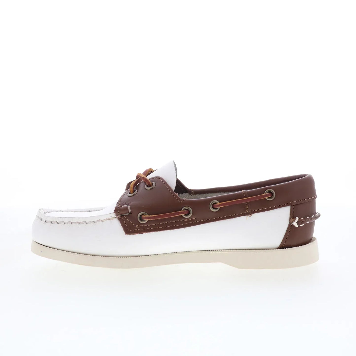 Sebago Classic Portland Womens White Leather Loafers & Slip Ons Boat Shoes