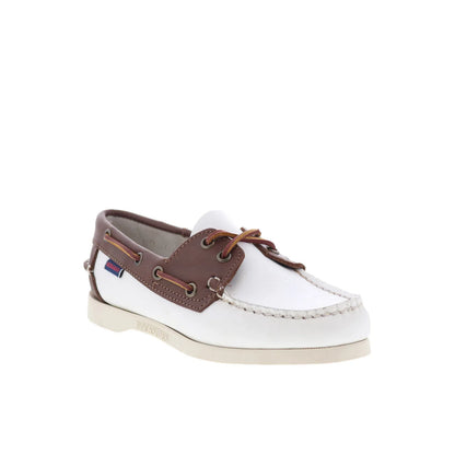 Sebago Classic Portland Womens White Leather Loafers & Slip Ons Boat Shoes