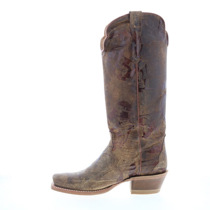 Outlaw 14" Tan Hand Painted Goat 70115 Womens Brown Leather Western Boots