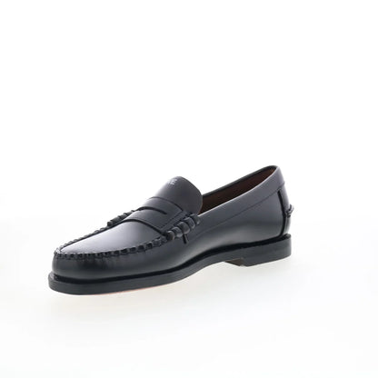 Sebago Classic Dan Tag Womens Black Leather Loafers & Slip Ons Penny Shoes