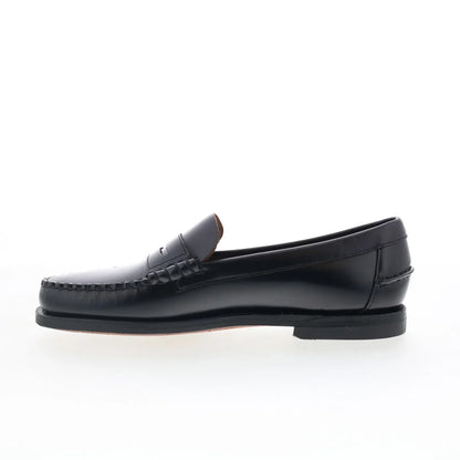 Sebago Classic Dan Tag Womens Black Leather Loafers & Slip Ons Penny Shoes