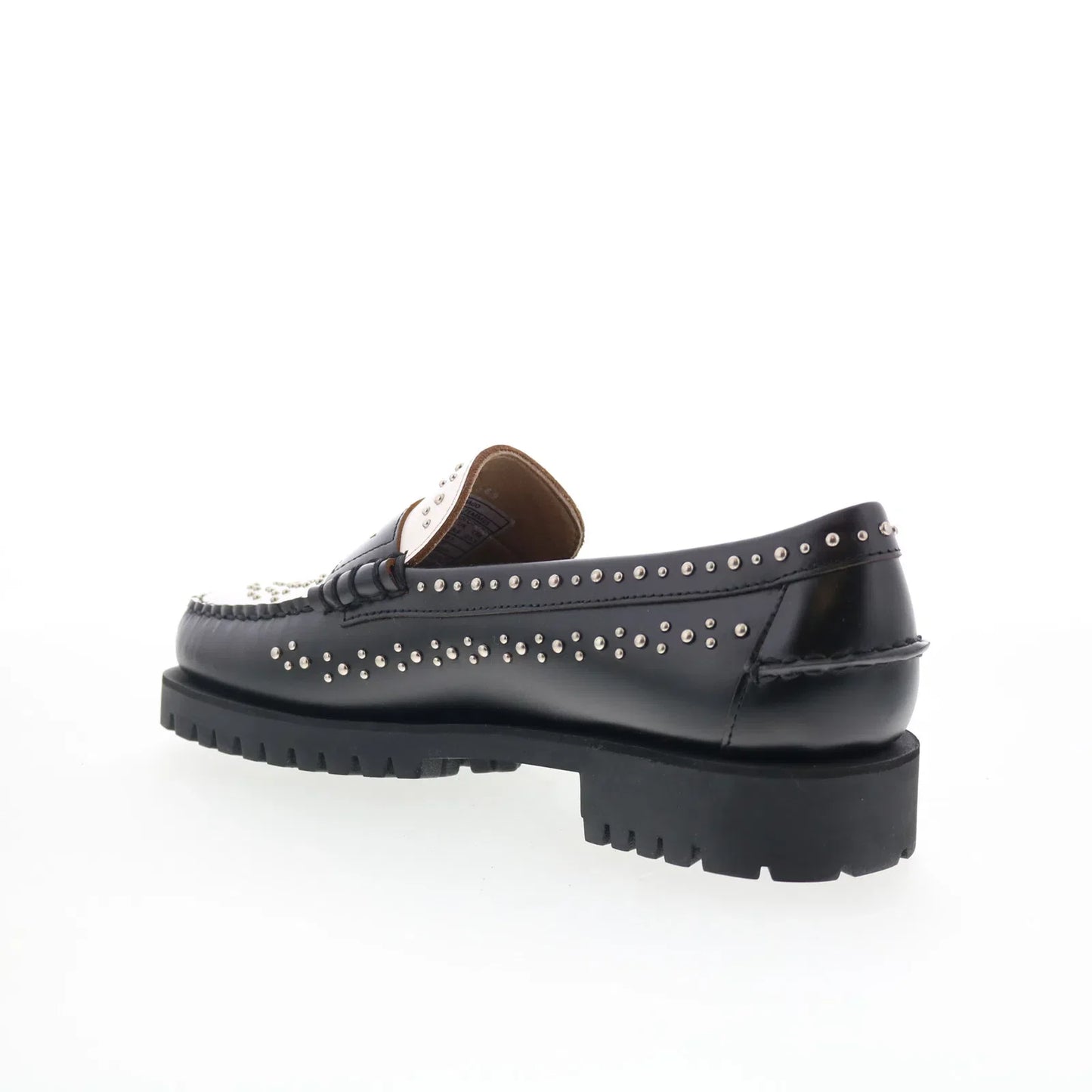 Sebago Dan Lug Studs 731278W-987 Womens Black Loafers & Slip Ons Penny Shoes