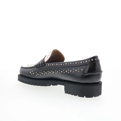 Sebago Dan Lug Studs 731278W-987 Womens Black Loafers & Slip Ons Penny Shoes
