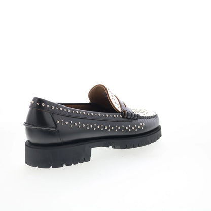 Sebago Dan Lug Studs 731278W-987 Womens Black Loafers & Slip Ons Penny Shoes