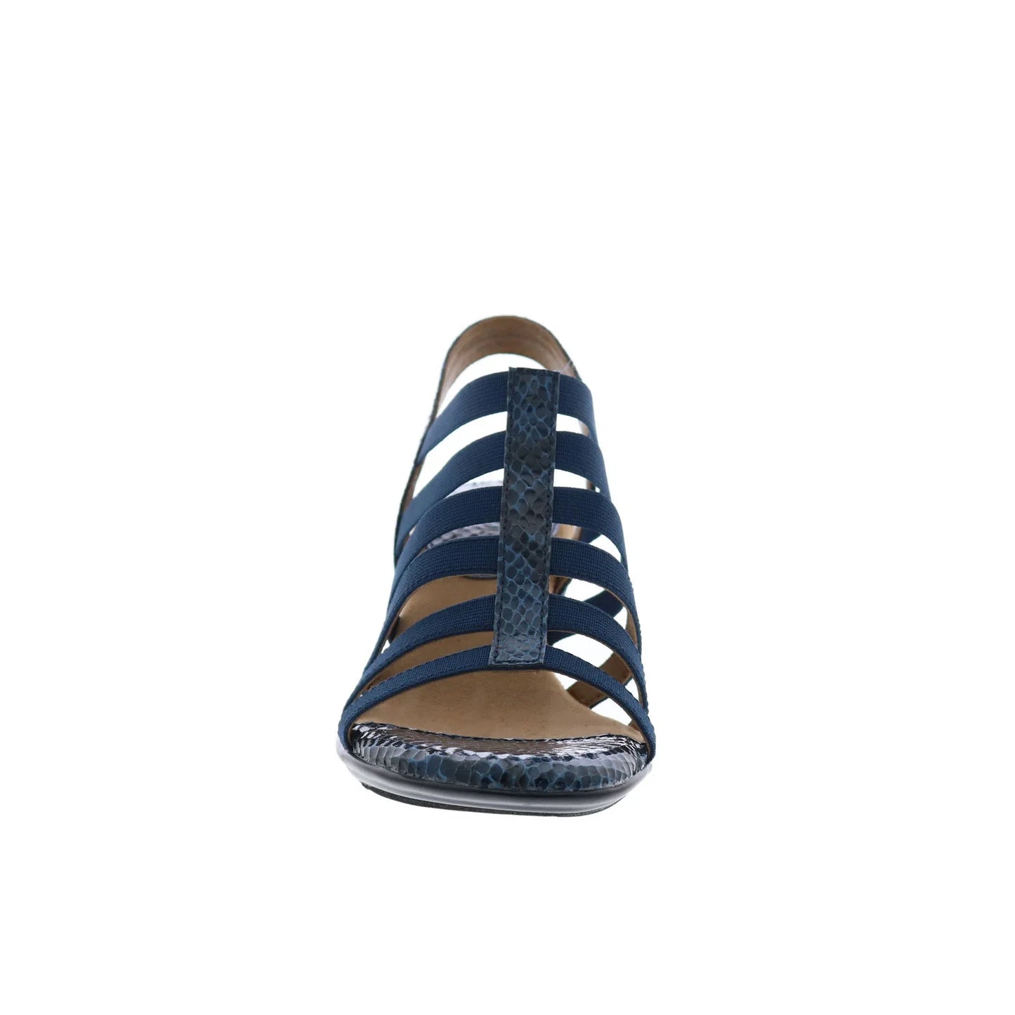 Softspots Naples 7337857 Womens Blue Nubuck Slip On Heeled Sandals Shoes