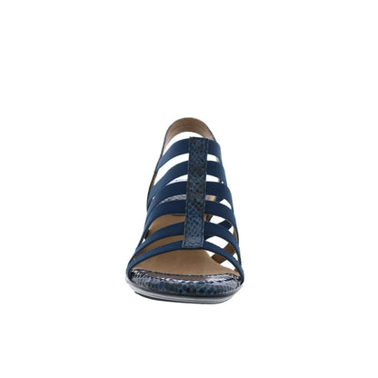 Softspots Naples 7337857 Womens Blue Nubuck Slip On Heeled Sandals Shoes