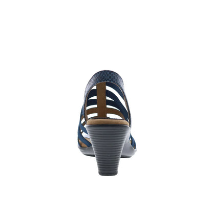 Softspots Naples 7337857 Womens Blue Nubuck Slip On Heeled Sandals Shoes
