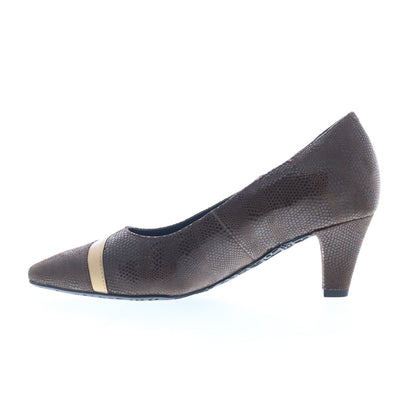 Ros Hommerson Kiwi 75070-65 Womens Brown Leather Pumps Heels Shoes
