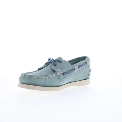 Sebago Portland Roughout Womens Green Suede Loafers & Slip Ons Boat Shoes