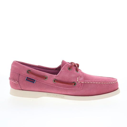 Sebago Portland Roughout Womens Pink Suede Loafers & Slip Ons Boat Shoes