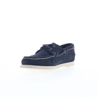 Sebago Portland Flesh Out Womens Blue Suede Loafers & Slip Ons Boat Shoes