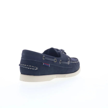 Sebago Portland Flesh Out Womens Blue Suede Loafers & Slip Ons Boat Shoes