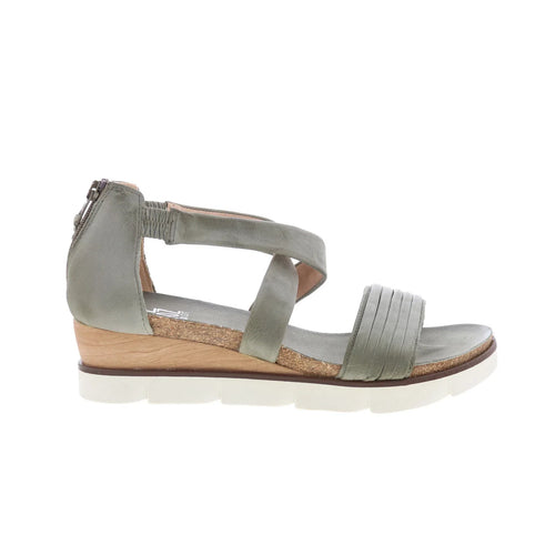 Miz Mooz Trace 866063-202-6934 Womens Gray Leather Wedges Sandals Shoes