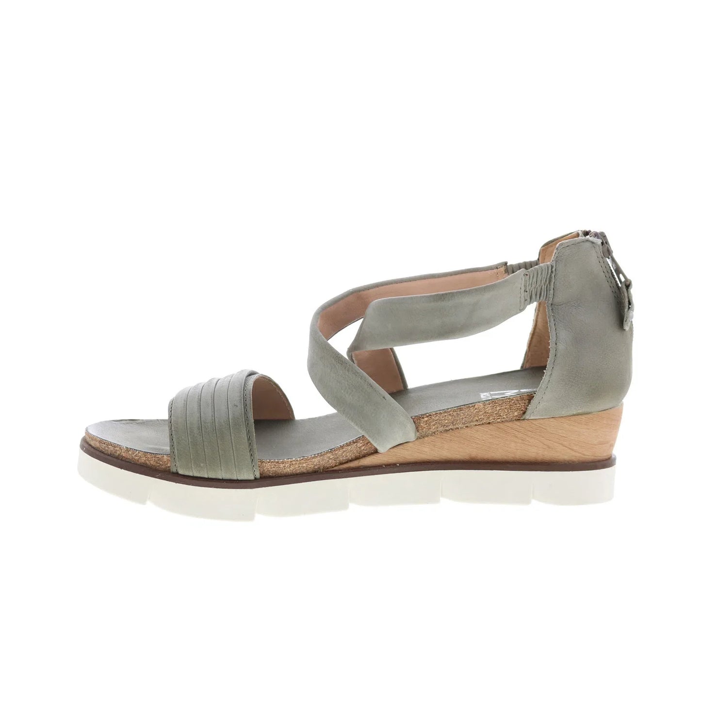 Miz Mooz Trace 866063-202-6934 Womens Gray Leather Wedges Sandals Shoes