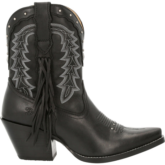 Durango Crush DRD0432 Womens Black Leather Zipper Cowboy Western Boots