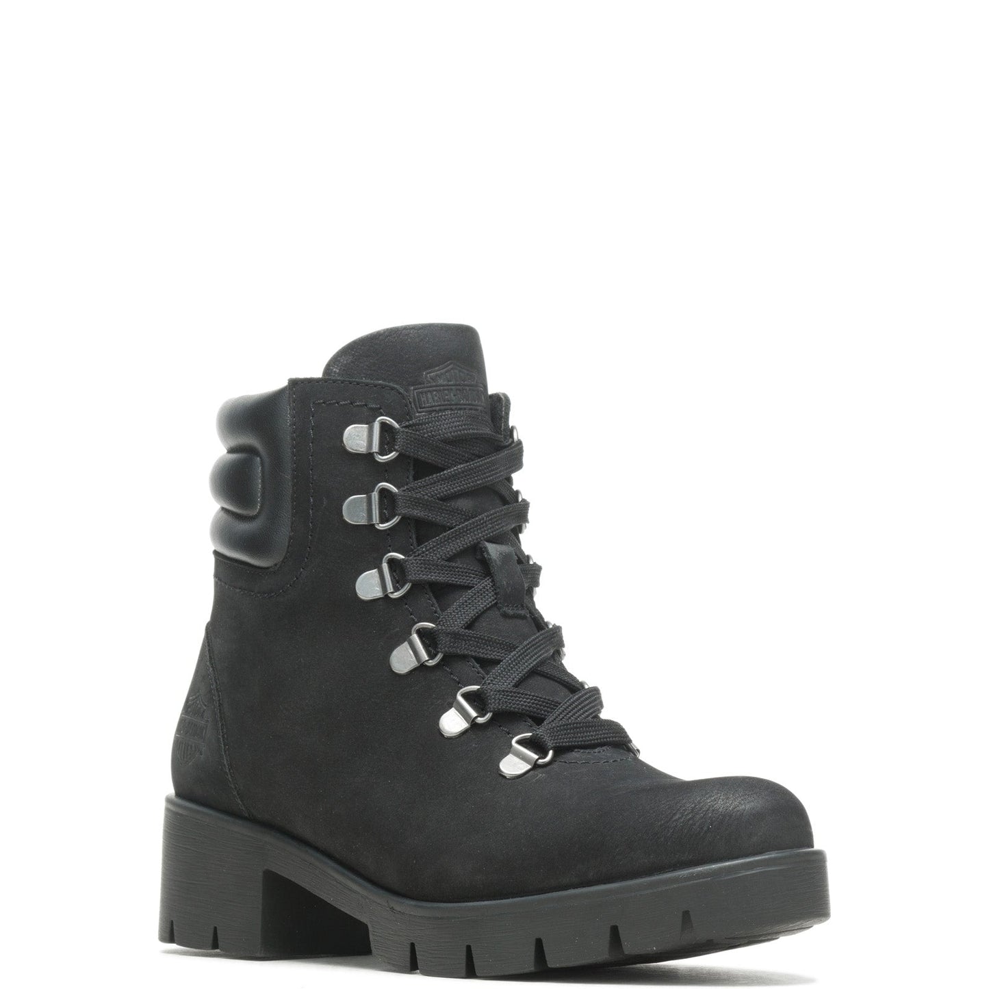 Harley-Davidson Trawood D84789 Womens Black Nubuck Motorcycle Boots