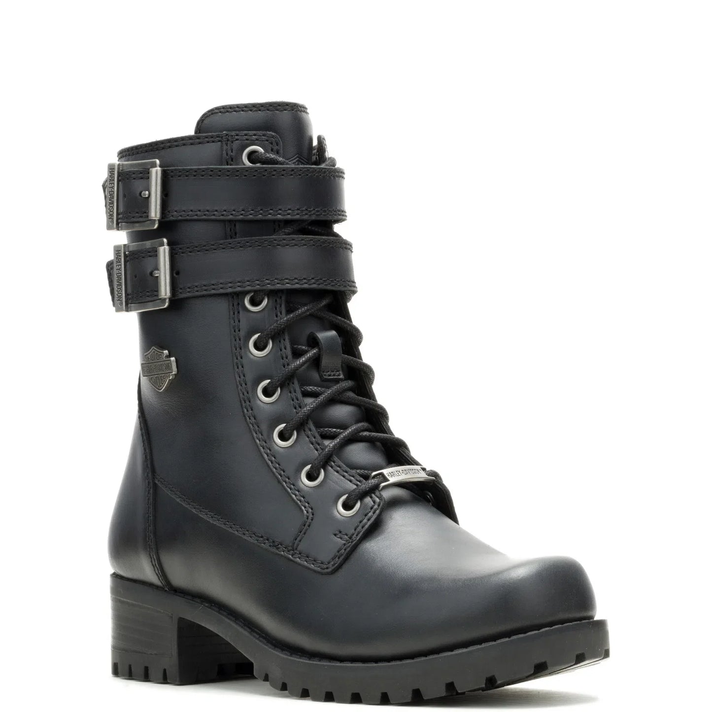Harley-Davidson Leyton DBL 7.25" D84838 Womens Black Motorcycle Boots