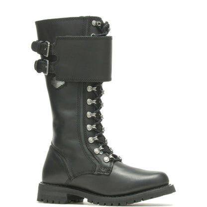 Harley-Davidson Grimes 12" Lace D87205 Womens Black Leather Motorcycle Boots