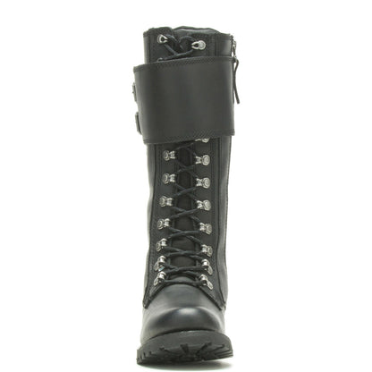 Harley-Davidson Grimes 12" Lace D87205 Womens Black Leather Motorcycle Boots