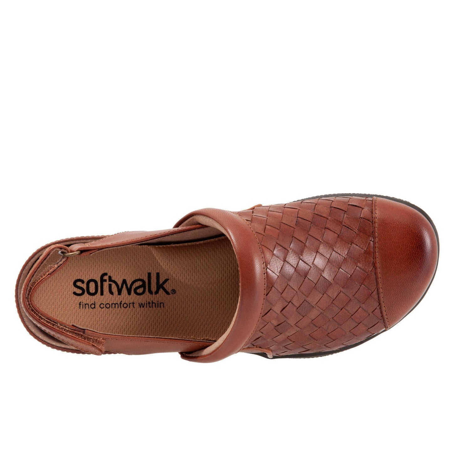 Softwalk Salina Woven S1365-245 Womens Brown Narrow Clog Flats Shoes