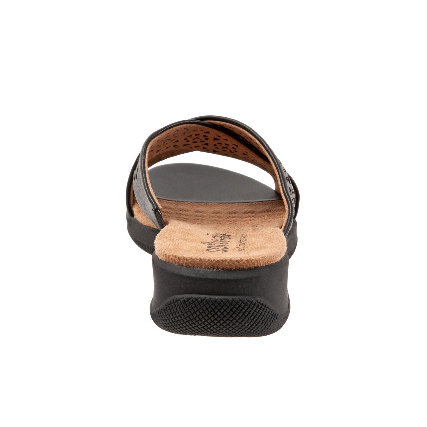 Softwalk Tillman S1502-010 Womens Black Wide Leather Slides Sandals Shoes