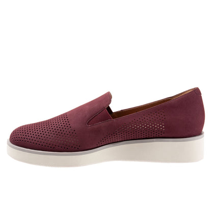 Softwalk Whistle S1810-606 Womens Burgundy Leather Loafer Flats Shoes