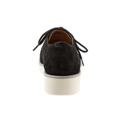 Softwalk Willis S1811-004 Womens Black Narrow Leather Oxford Flats Shoes