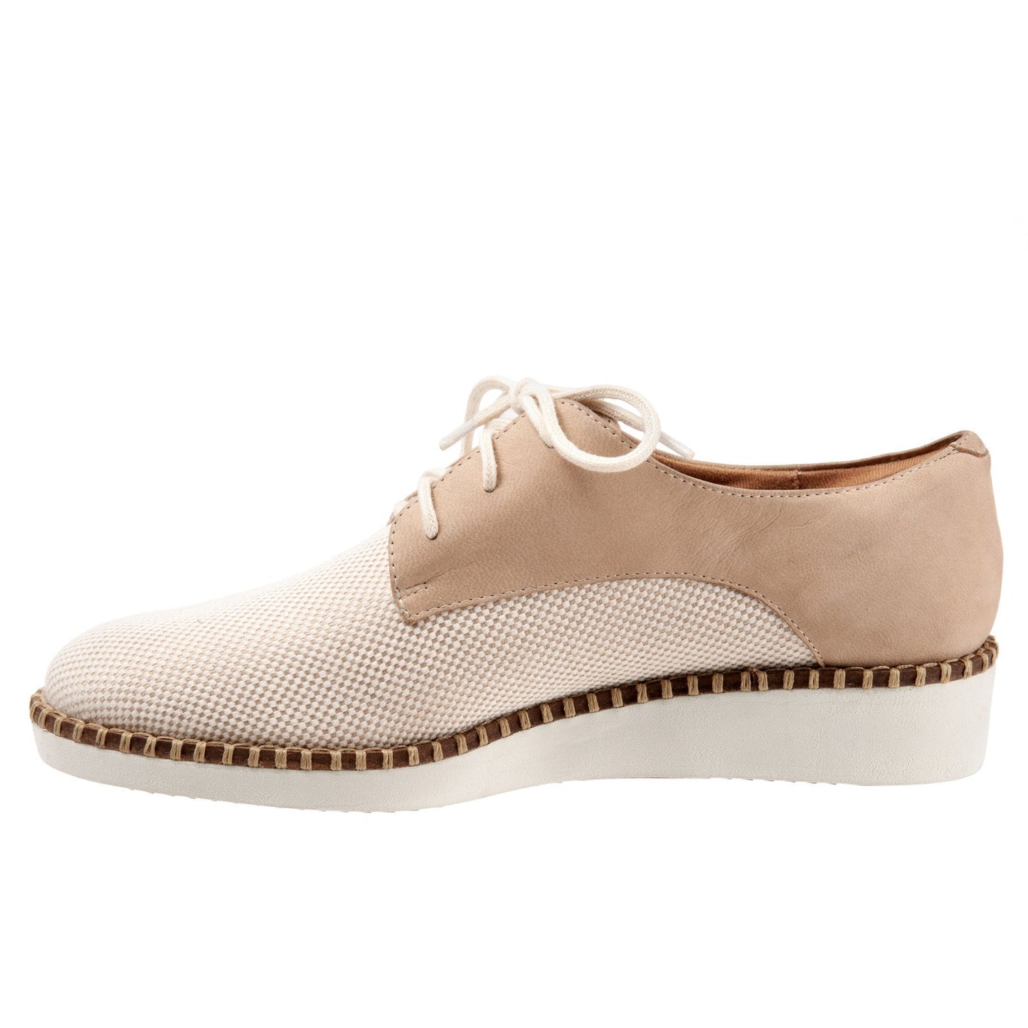 Softwalk Willis S1811-294 Womens Beige Narrow Leather Oxford Flats Shoes