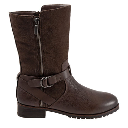 Softwalk Marlowe S1857-046 Womens Brown Leather Casual Dress Boots