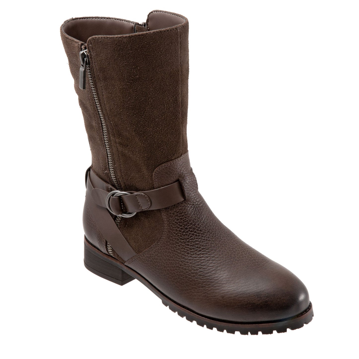 Softwalk Marlowe S1857-046 Womens Brown Leather Casual Dress Boots