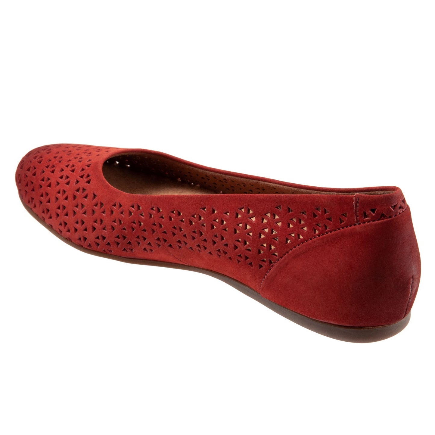 Softwalk Sonoma S1862-653 Womens Red Narrow Leather Ballet Flats Shoes