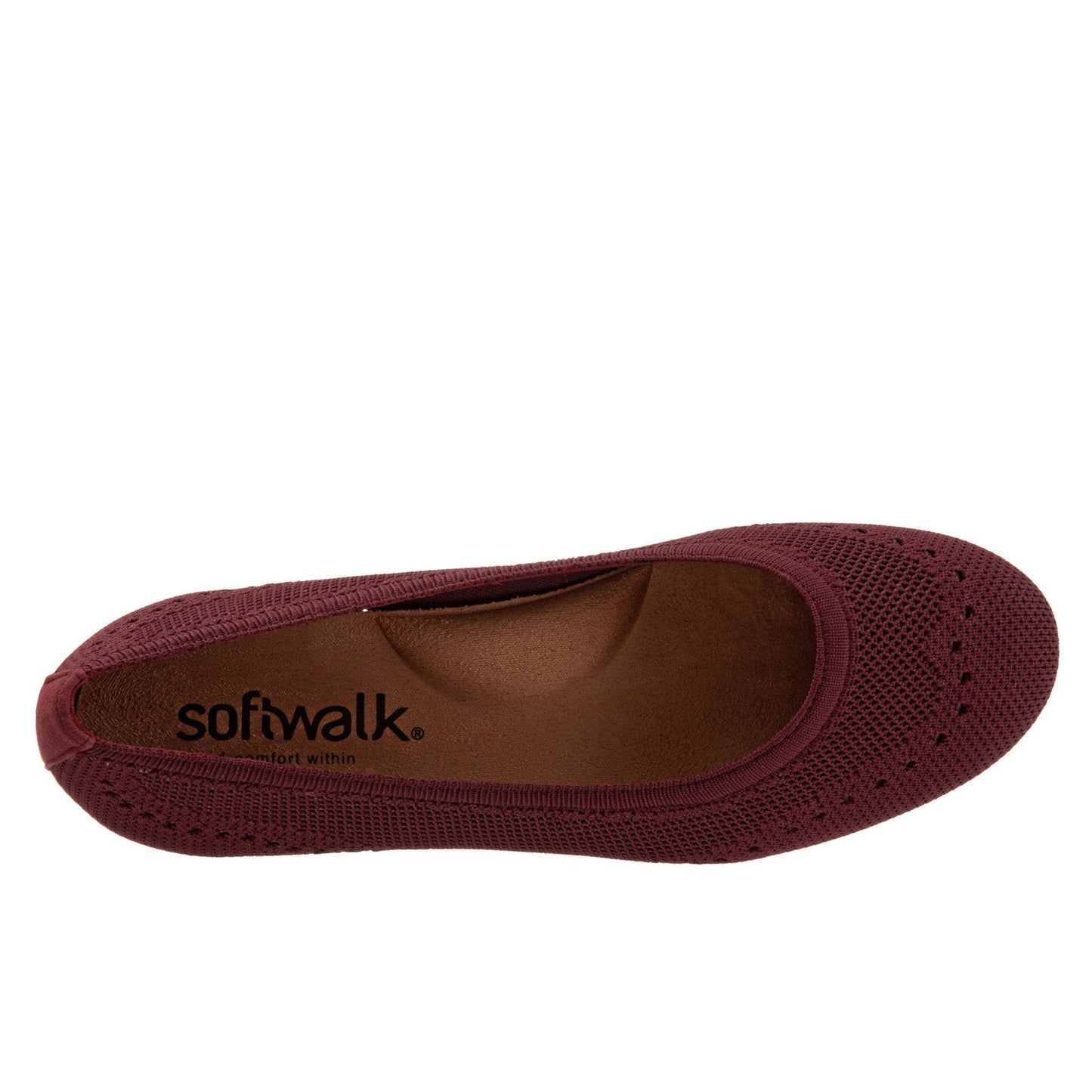 SoftWalk Santorini S1961-601 Womens Red Leather Slip On Ballet Flats Shoes