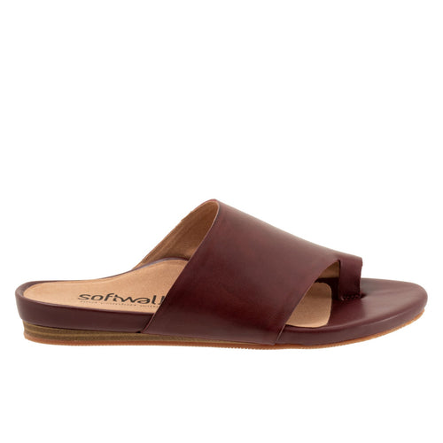 Softwalk Corsica S2002-668 Womens Red Leather Slides Sandals Shoes