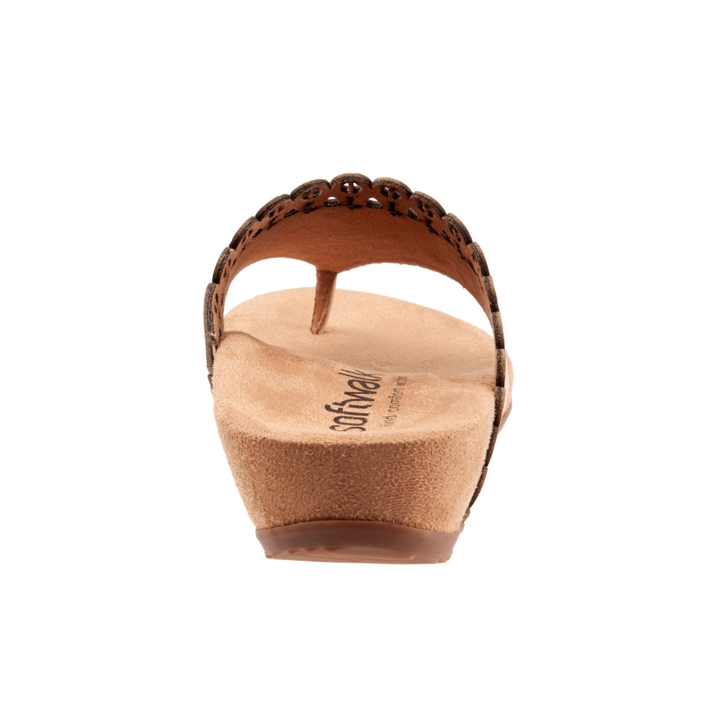 Softwalk Bethany S2203-131 Womens Brown Narrow Leather Thong Sandals Shoes
