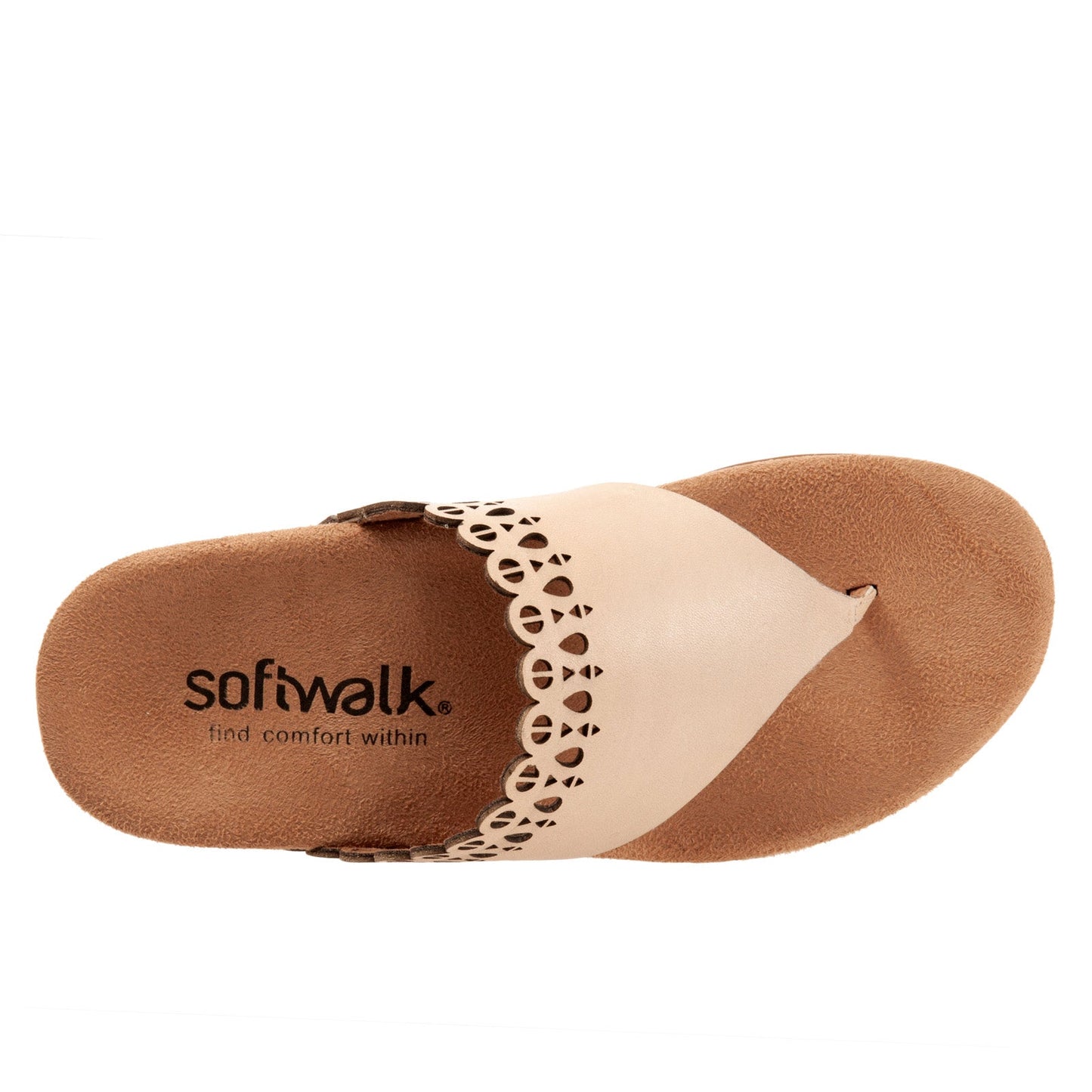 Softwalk Bethany S2203-131 Womens Brown Narrow Leather Thong Sandals Shoes