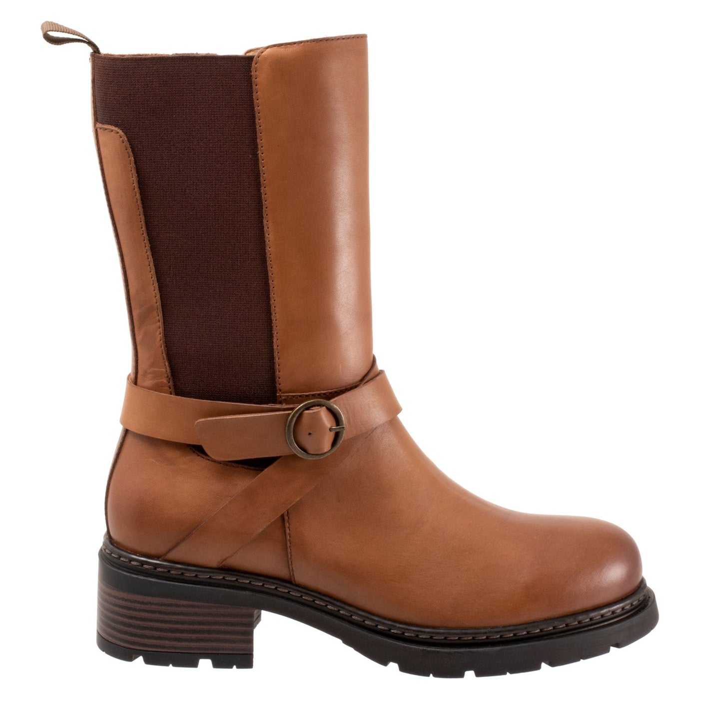 Softwalk Roselle S2255-215 Womens Brown Leather Zipper Ankle & Booties Boots