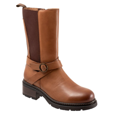 Softwalk Roselle S2255-215 Womens Brown Leather Zipper Ankle & Booties Boots