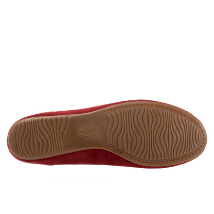 Softwalk Sonoma Halo S2257-662 Womens Burgundy Leather Ballet Flats Shoes